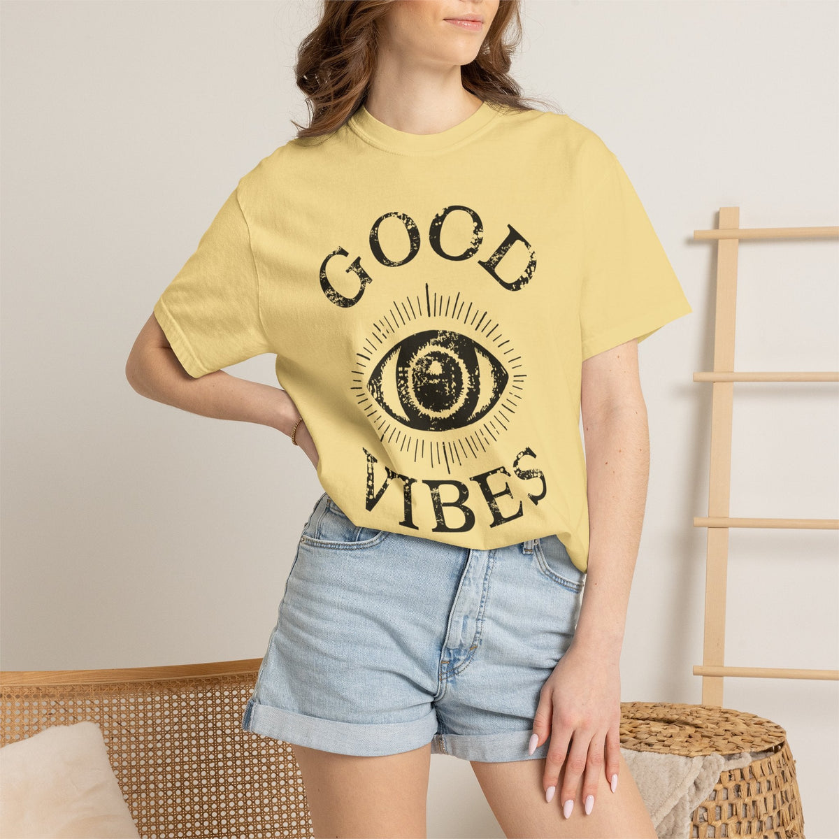 Good Vibes Eye T-Shirt: Vintage Mystic Graphic Tee