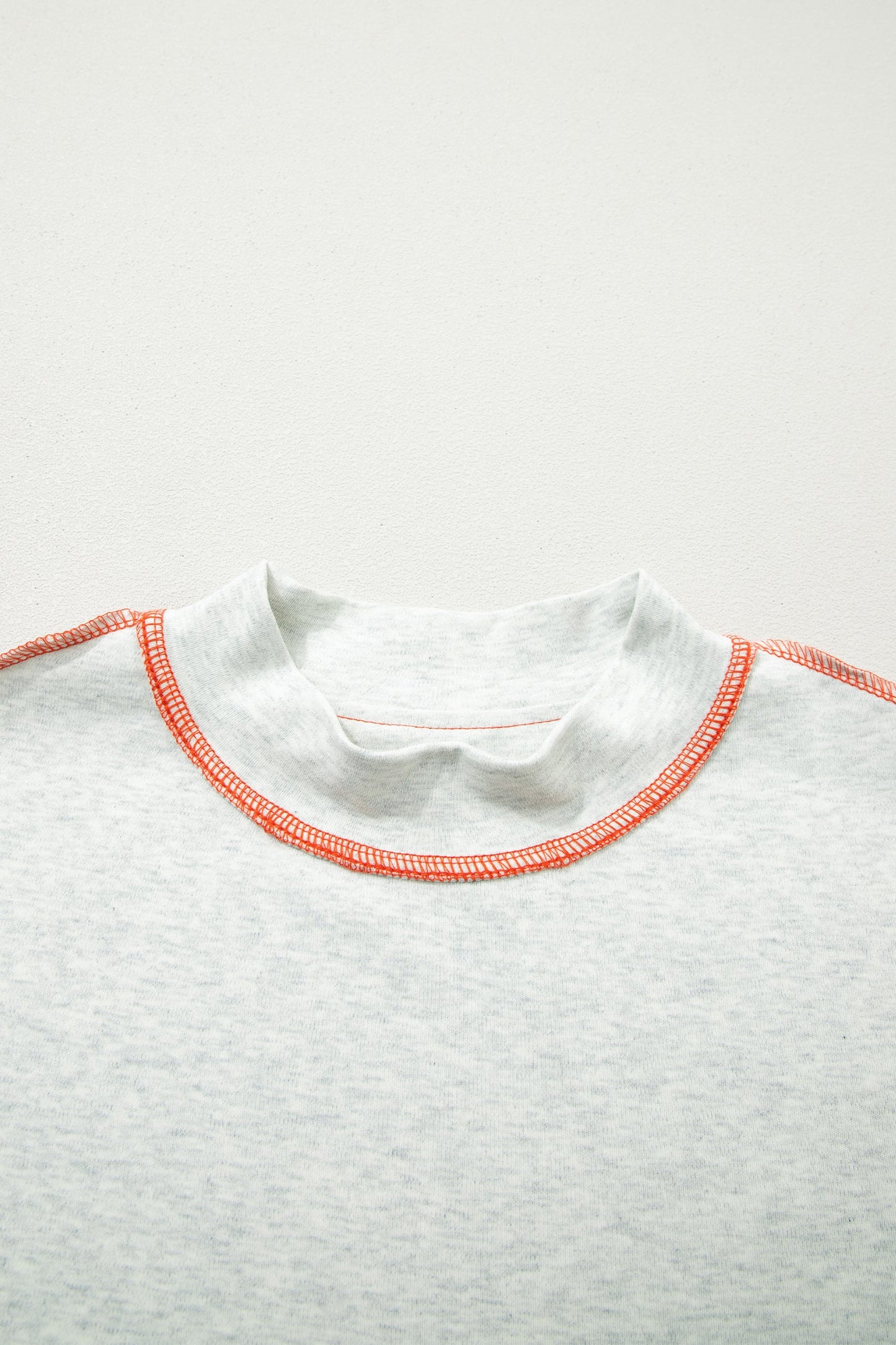 Reversible Contrast Stitching Mock Neck T-Shirt