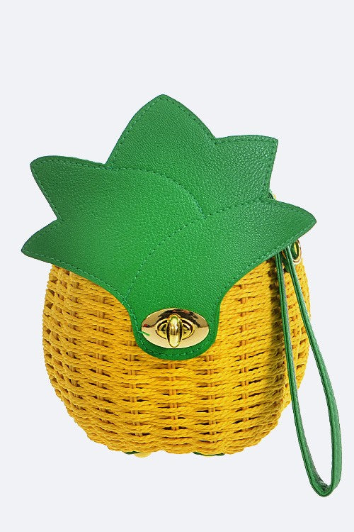 Pineapple Basket Weaved Iconic Novelty Clutch