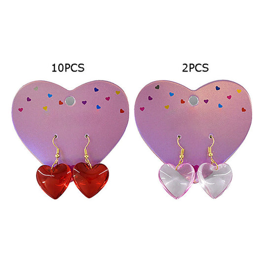 12PAIRS - Heart Dangle Earrings