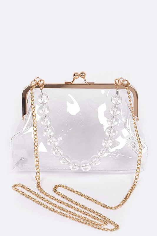 Iconic Pearl Handle Clear Stadium Bag