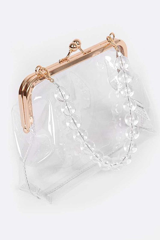 Iconic Pearl Handle Clear Stadium Bag