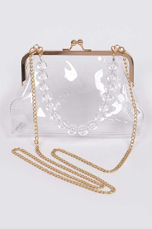 Iconic Pearl Handle Clear Stadium Bag