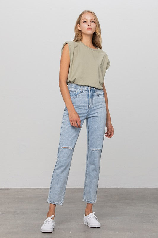 High Waist Premium Tapered Jeans | Modern Boutique Fashion