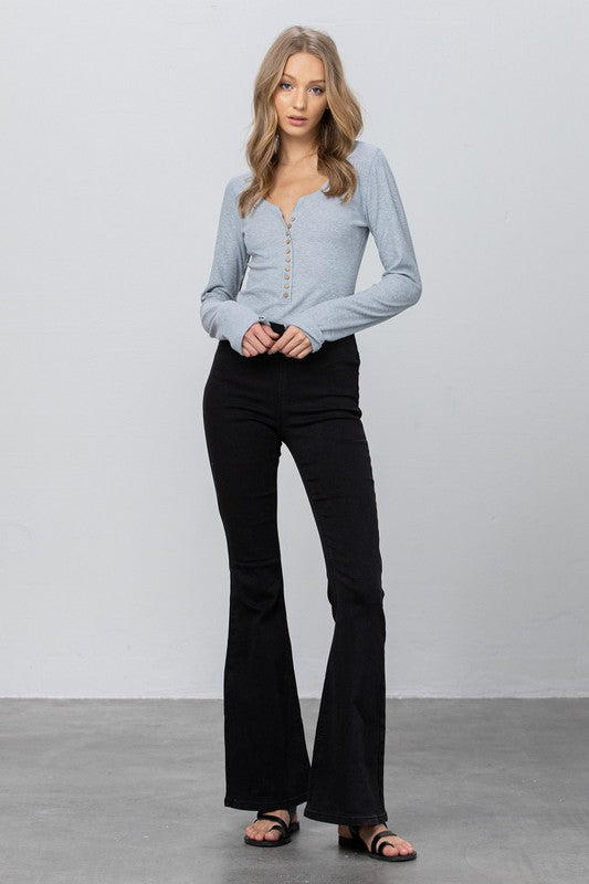 Mid-Rise Banded Wider Flare Jeans | Modern Boutique Fashion