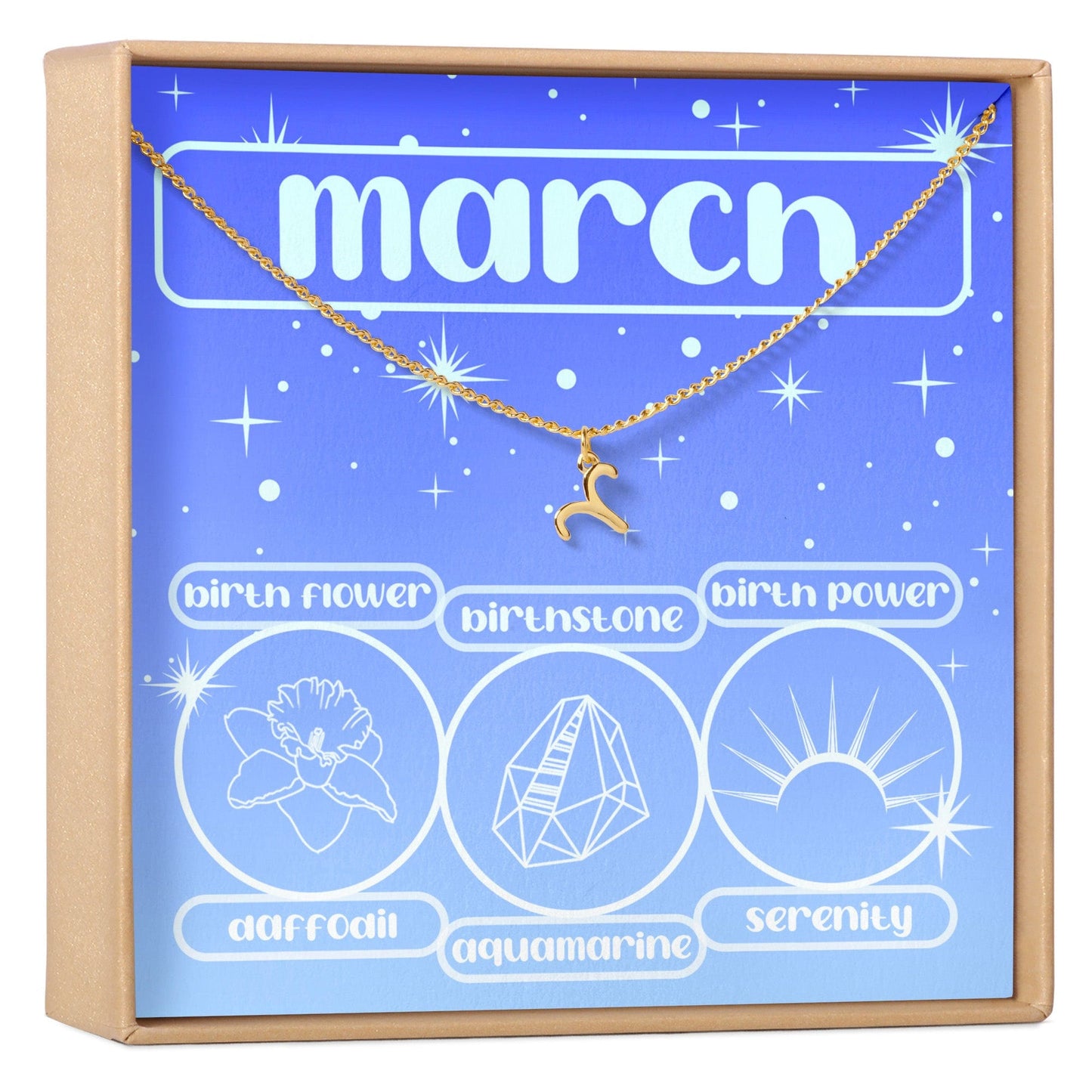 March Birthday Necklace, Multiple Styles Necklace