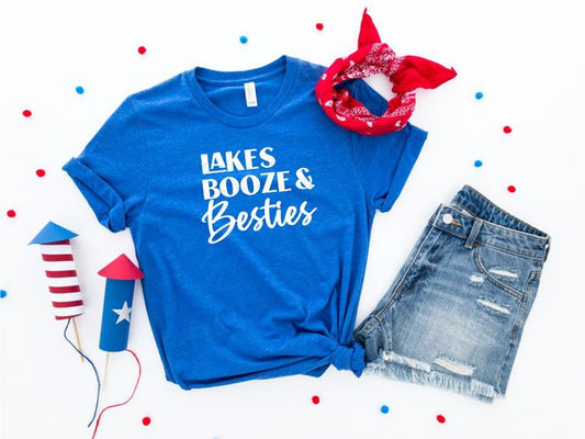 Lakes Booze and Besties Graphic Tee