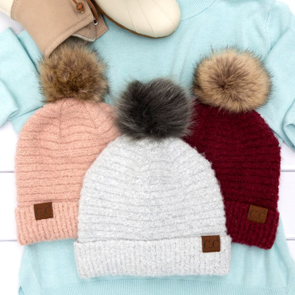 Cc Ultra Soft Fur Pom Beanie | Modern Boutique Fashion