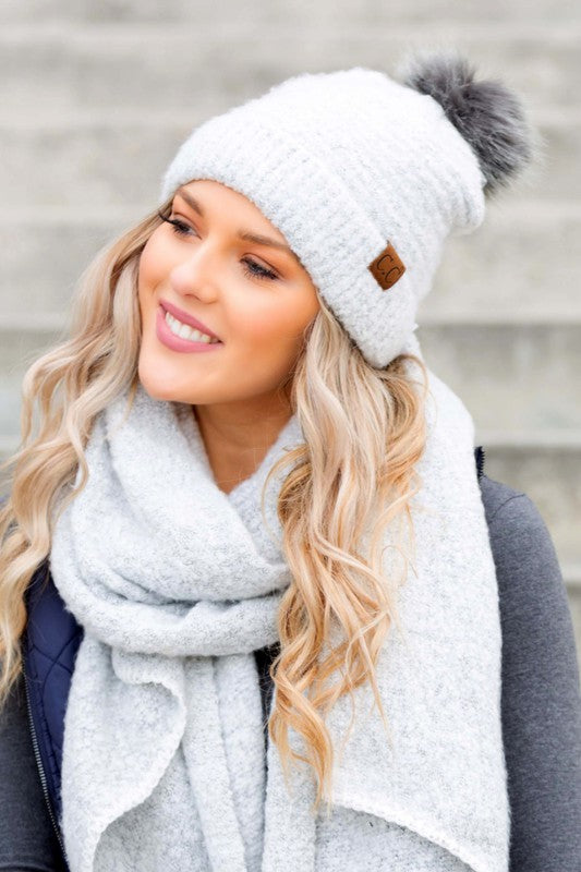 Cc Ultra Soft Fur Pom Beanie | Modern Boutique Fashion