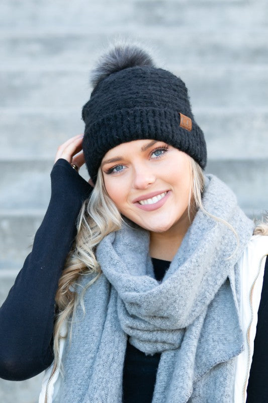 Cc Ultra Soft Fur Pom Beanie | Modern Boutique Fashion