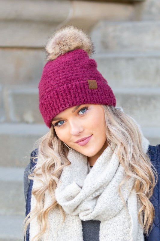 Cc Ultra Soft Fur Pom Beanie | Modern Boutique Fashion