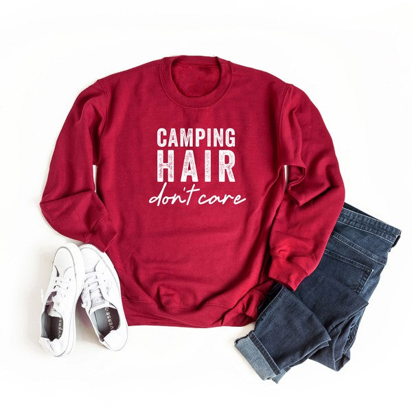 Camping Hair Don't Care Graphic Sweatshirt