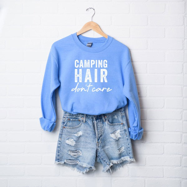 Camping Hair Don't Care Graphic Sweatshirt