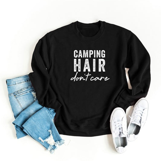 Camping Hair Don't Care Graphic Sweatshirt