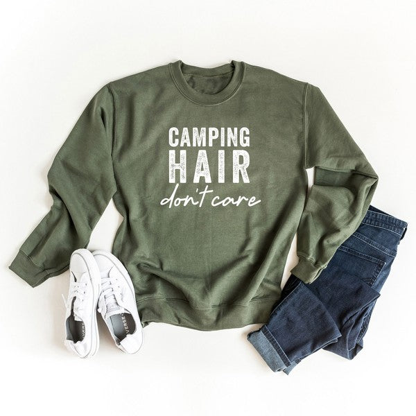 Camping Hair Don't Care Graphic Sweatshirt