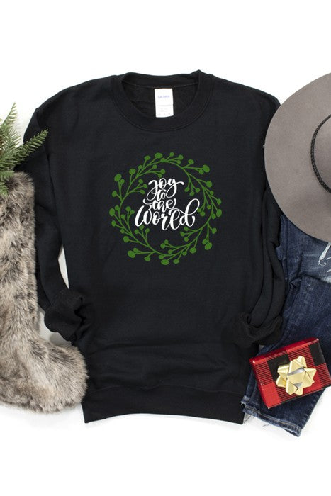 Joy To the World Wreath Sweatshirt