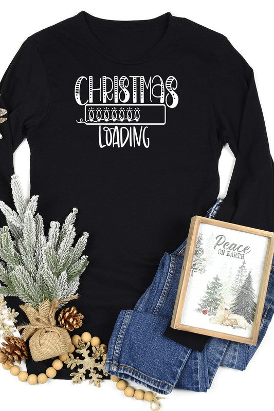 Christmas Loading Holiday Long Sleeves Top