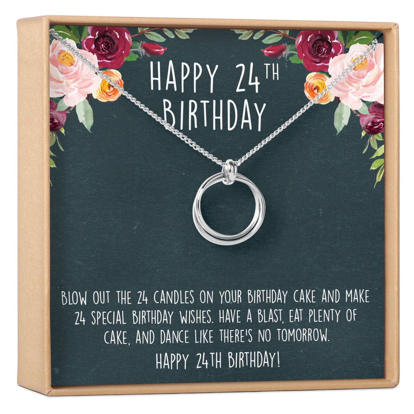 24th Birthday Necklace, Multiple Styles