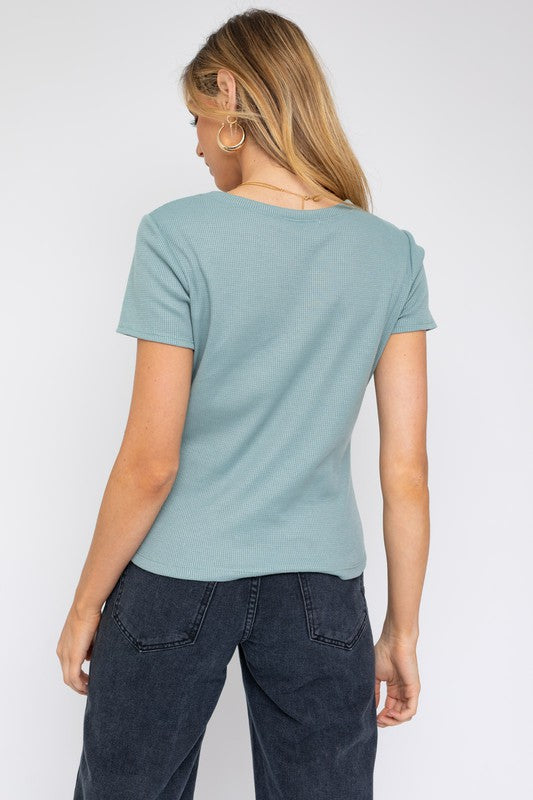 Short Sleeve Asymmetrical Top