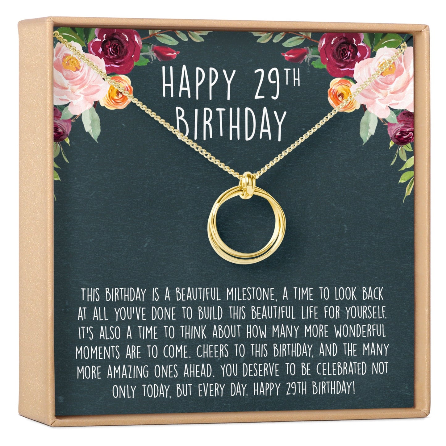 29th Birthday Necklace, Multiple Styles