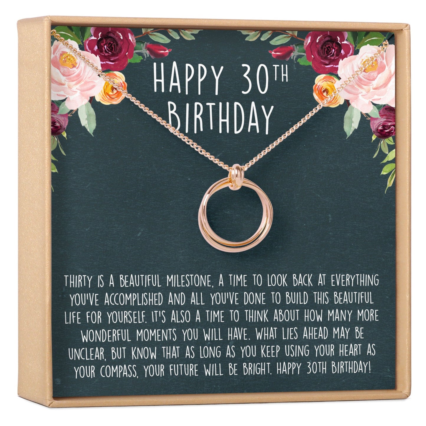 30th Birthday Necklace, Multiple Styles