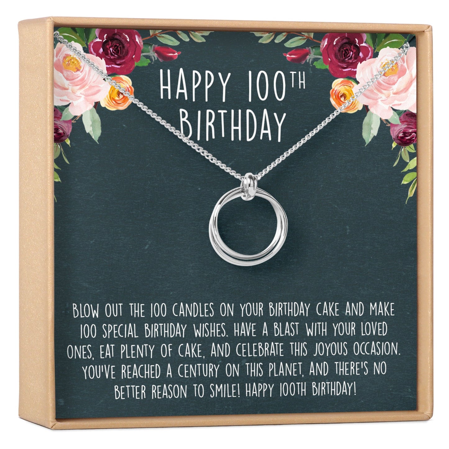 100th Birthday Necklace, Multiple Styles