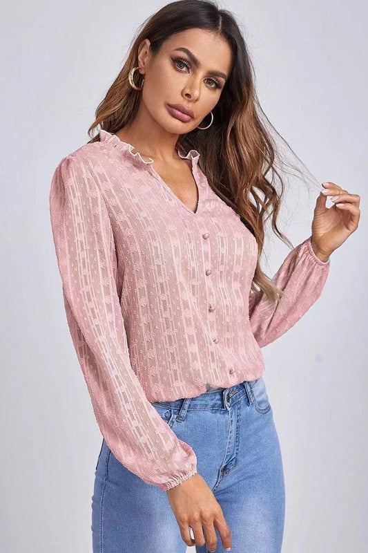 Long Sleeve Sheer Blouse | Modern Boutique Fashion