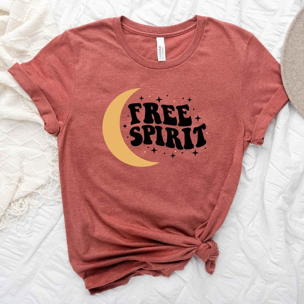 Free Spirit Moon Short Sleeve Graphic Tee