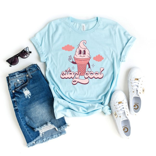 Stay Cool Ice Cream Cone Short Sleeve Graphic Tee