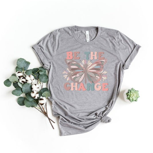 Be The Change Butterfly Short Sleeve Graphic Tee