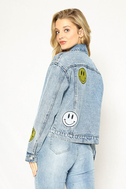 Smiley Denim Jacket | Modern Boutique Fashion