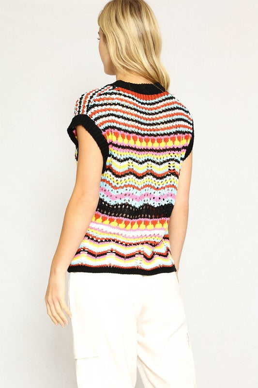 Multicolored Crochet Knit Vest | Modern Boutique Fashion