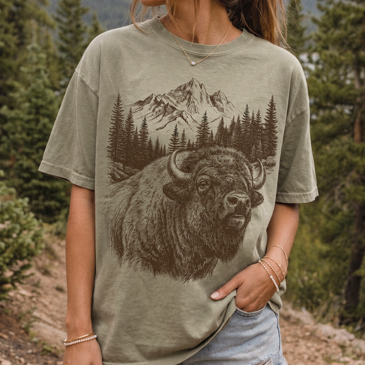 Vintage Bison Mountain Graphic Tee