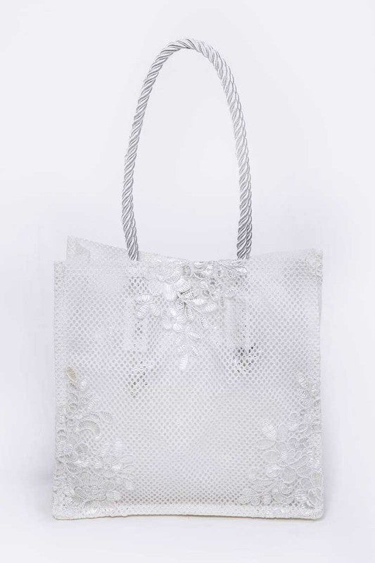 Lace Novelty Structured Mini Tote