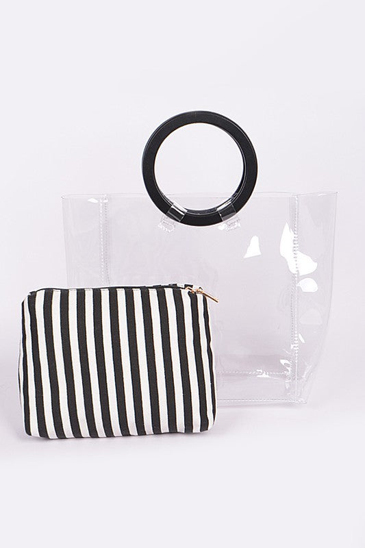 2 In 1 Clear Transparent Stadium Bag Set