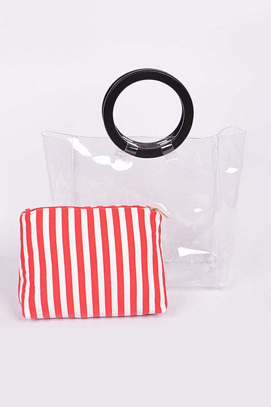 2 In 1 Clear Transparent Stadium Bag Set