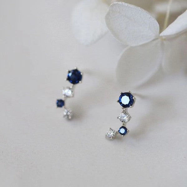 14K Gold Simple Sapphire Earring