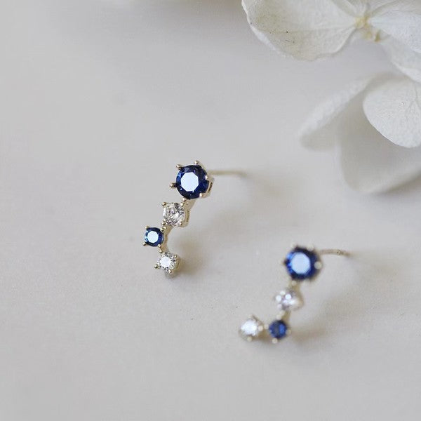 14K Gold Simple Sapphire Earring