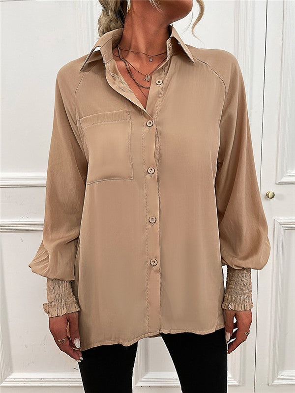 Women's Long Sleeve Button Down Bluse