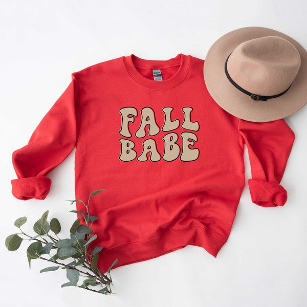 Retro Fall Babe Wavy Graphic Sweatshirt