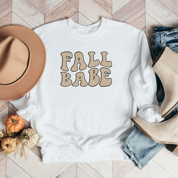 Retro Fall Babe Wavy Graphic Sweatshirt