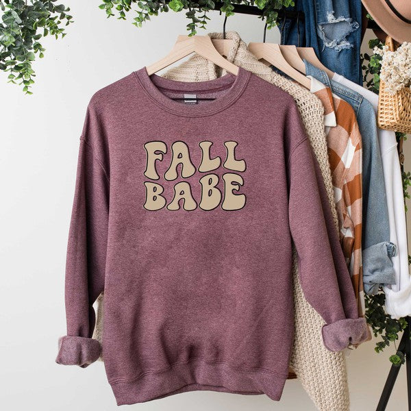 Retro Fall Babe Wavy Graphic Sweatshirt