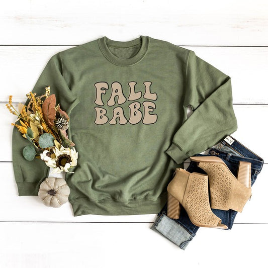 Retro Fall Babe Wavy Graphic Sweatshirt