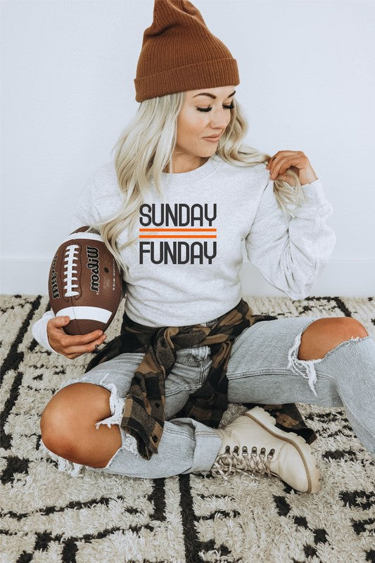 Black and Orange Sunday Funday Crewneck Sweatshirt
