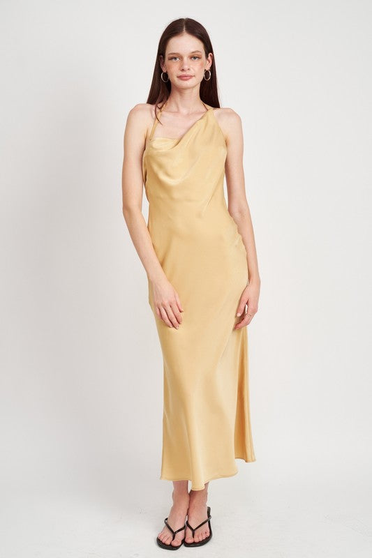 SATIN MAXI BIAS DRESS