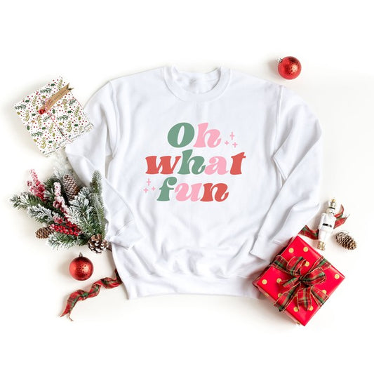 Retro Oh What Fun Graphic Sweatshirt