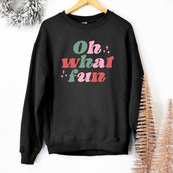 Retro Oh What Fun Graphic Sweatshirt