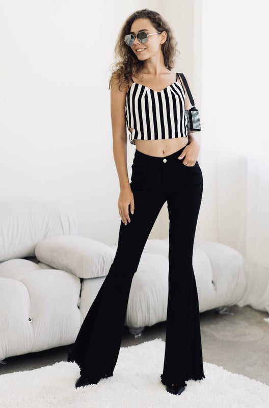 Black High Rise Flare Jeans | Modern Boutique Fashion