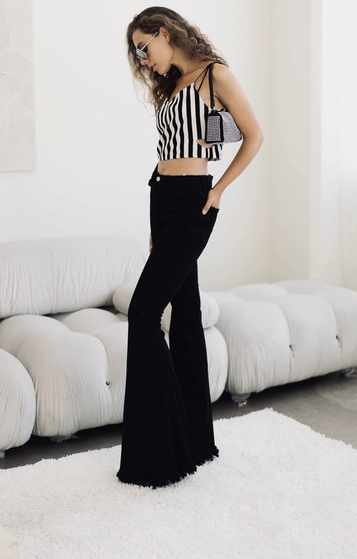 Black High Rise Flare Jeans | Modern Boutique Fashion
