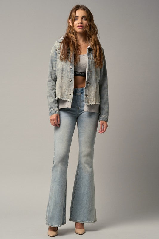Wide Elastic Flare Jeans | Modern Boutique Fashion